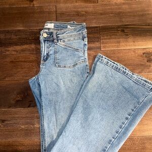 Garage Blue Flare Wide Leg Jeans